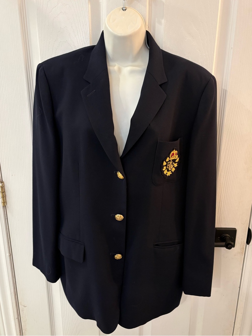 Vintage Lauren Ralph Lauren Navy Blazer with Gold Crest Buttons